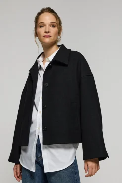 Polo Club Vestes*Manteau court Lita boutonné avec détails Noir