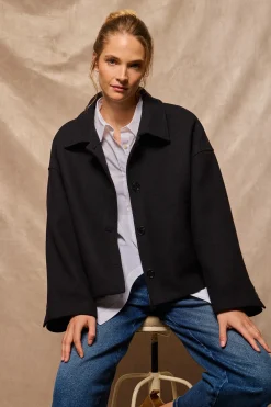 Polo Club Vestes*Manteau court Lita boutonné avec détails Noir