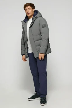 Polo Club Vestes*Manteau gris bitume Aspen matelassé à capuche fixe et détails Asphalte