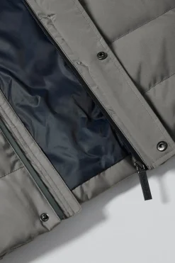 Polo Club Vestes*Manteau gris bitume Aspen matelassé à capuche fixe et détails Asphalte