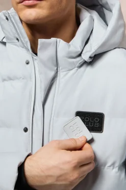 Polo Club Vestes*Manteau gris Courchevel avec capuche amovible et détails Gris clair