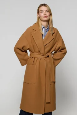 Polo Club Vestes*Manteau long Carrie couleur en drap et détails Camel