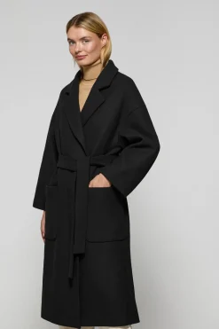 Polo Club Vestes*Manteau long Carrie en drap et détails Noir