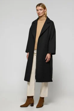 Polo Club Vestes*Manteau long Carrie en drap et détails Noir