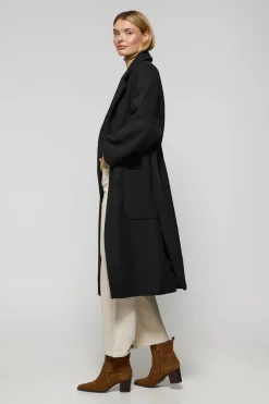 Polo Club Vestes*Manteau long Carrie en drap et détails Noir