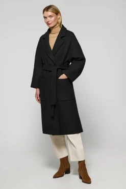 Polo Club Vestes*Manteau long Carrie en drap et détails Noir