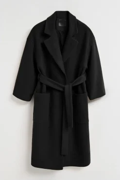 Polo Club Vestes*Manteau long Carrie en drap et détails Noir