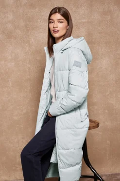 Polo Club Vestes*Manteau long Cosima argenté avec capuche amovible et fentes latérales Gris argenté