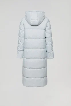 Polo Club Vestes*Manteau long Cosima argenté avec capuche amovible et fentes latérales Gris argenté