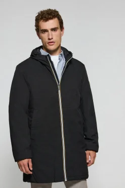 Polo Club Vestes*Manteau matelassé avec capuche et écusson bicolore Noir