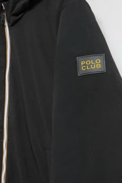 Polo Club Vestes*Manteau matelassé avec capuche et écusson bicolore Noir
