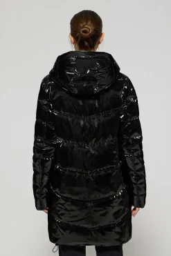 Polo Club Vestes*Manteau métallisé Catele à capuche fixe et détails Noir