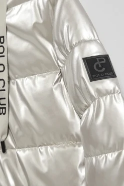 Polo Club Vestes*Manteau métallisé Catele avec capuche fixe et détails Platine
