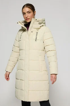 Polo Club Vestes*Manteau Polar beige avec capuche fixe et détails Gris clair