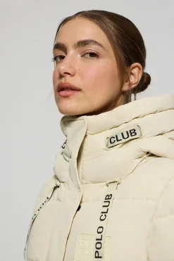 Polo Club Vestes*Manteau Polar beige avec capuche fixe et détails Gris clair