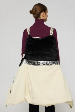 Polo Club Vestes*Manteau Polar beige avec capuche fixe et détails Gris clair