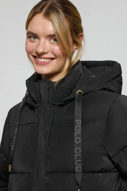 Polo Club Vestes*Manteau Roma couleur e avec capuche amovible et détails Noir