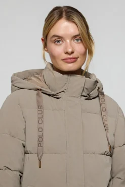 Polo Club Vestes*Manteau Roma couleur avec capuche amovible et détails Taupe