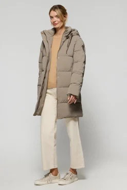Polo Club Vestes*Manteau Roma couleur avec capuche amovible et détails Taupe