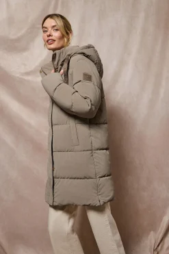 Polo Club Vestes*Manteau Roma couleur avec capuche amovible et détails Taupe