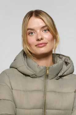 Polo Club Vestes*Manteau ultralight couleur taupe Cecilia à capuche amovible et broderie PC Beige
