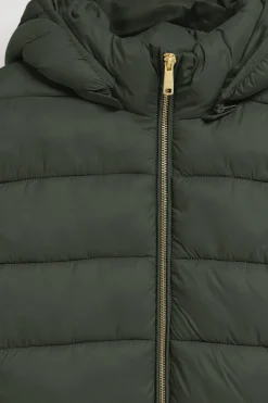 Polo Club Vestes*Manteau ultralight vert Cecilia à capuche amovible et broderie PC Vert forêt