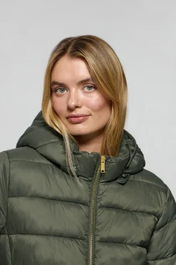 Polo Club Vestes*Manteau ultralight vert Cecilia à capuche amovible et broderie PC Vert forêt