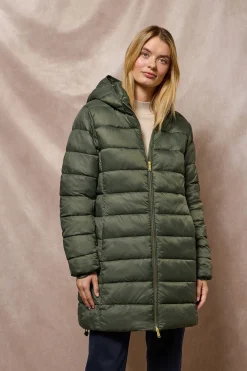 Polo Club Vestes*Manteau ultralight vert Cecilia à capuche amovible et broderie PC Vert forêt