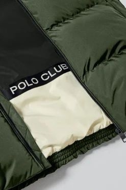 Polo Club Vestes*Manteau vert Staten à capuche amovible et détails Kaki