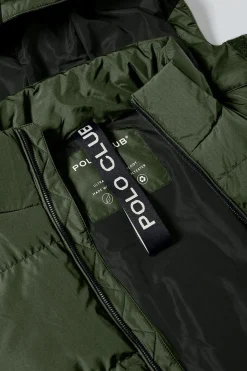 Polo Club Vestes*Manteau vert Staten à capuche amovible et détails Kaki