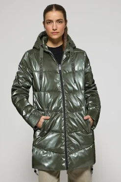 Polo Club Vestes*Manteau métallisé Catele avec capuche fixe et détails Vert
