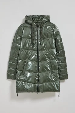 Polo Club Vestes*Manteau métallisé Catele avec capuche fixe et détails Vert