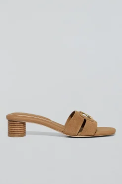 Polo Club Chaussures*Mule à talon Giorgia avec un détail métallisé Camel