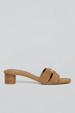 Polo Club Chaussures*Mule à talon Giorgia avec un détail métallisé Camel