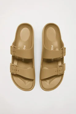 Polo Club Chaussures*Nu-pieds bio pour homme à boucles Camel