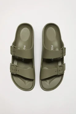 Polo Club Chaussures*Nu-pieds bio pour femme à boucles Kaki
