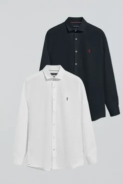 Polo Club Chemises|Packs*Pack de deux chemises slim fit en blanc et bleu marine avec logo Rigby Go Multicolore