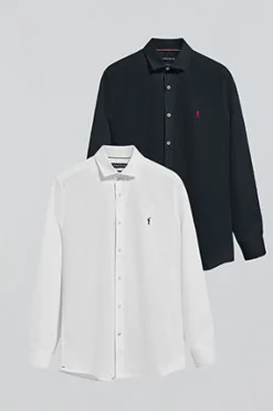 Polo Club Chemises|Packs*Pack de deux chemises slim fit en blanc et bleu marine avec logo Rigby Go Multicolore
