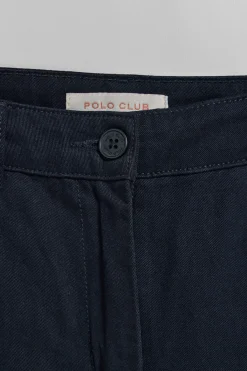 Polo Club Pantalons*Pantalon chino May avec broderie sur une poche minimaliste Bleu Marine