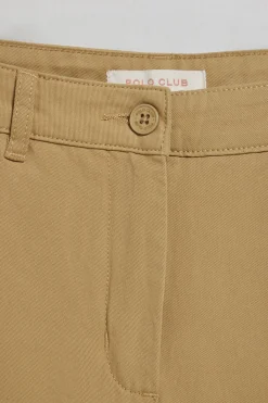 Polo Club Pantalons*Pantalon chino May couleur avec broderie sur une poche minimaliste Sable