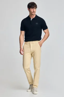 Polo Club Pantalons*Pantalon chino slim Moore Ivoire