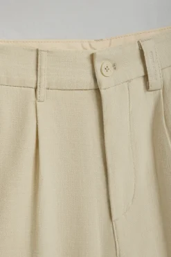 Polo Club Pantalons*Pantalon Cuba en lin et coton couleur avec détails brodés Sable