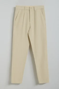 Polo Club Pantalons*Pantalon Cuba en lin et coton couleur avec détails brodés Sable