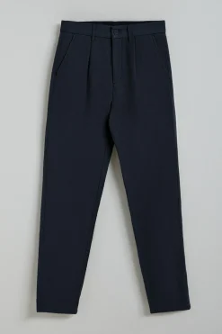 Polo Club Pantalons*Pantalon Cuba en lin et coton avec détails brodés Bleu Marine