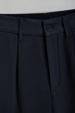 Polo Club Pantalons*Pantalon Cuba en lin et coton avec détails brodés Bleu Marine