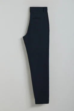 Polo Club Pantalons*Pantalon Cuba en lin et coton avec détails brodés Bleu Marine