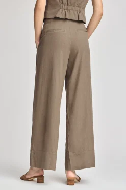 Polo Club Pantalons*Pantalon Deia couleur en coton et lin avec détails Taupe
