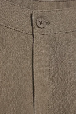 Polo Club Pantalons*Pantalon Deia couleur en coton et lin avec détails Taupe
