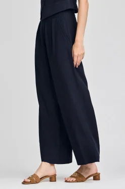 Polo Club Pantalons*Pantalon Deia en coton et lin avec détails Bleu Marine