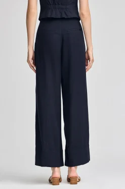 Polo Club Pantalons*Pantalon Deia en coton et lin avec détails Bleu Marine
